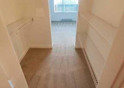 Carpet Cleaning a One Bedroom Condo with Walkthrough Closet for a Move-in Located in Langley BC Canada