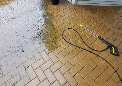 Pressure Washing Paver Stone Patio for an Open-house Port Moody BC Canada