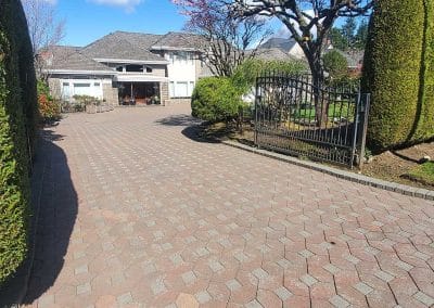 Pressure Washing Paver Strong Driveway of a House White Rock BC Canada