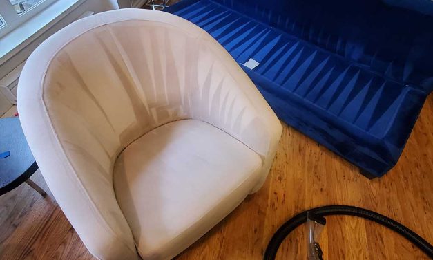 Luxury Velvet Upholstery Steam Cleaning After Damage from Moving Company Located in Vancouver BC Canada